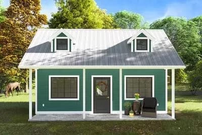 312 Square Foot Garden Shed with Covered Porch