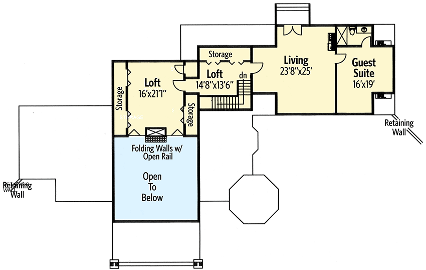 Plan 35498GH: Mountain House Plan with Octagonal Dining Room - Floor Plan - 2nd Floor - Craftsman, Mountain, Northwest, Rustic, Vacation