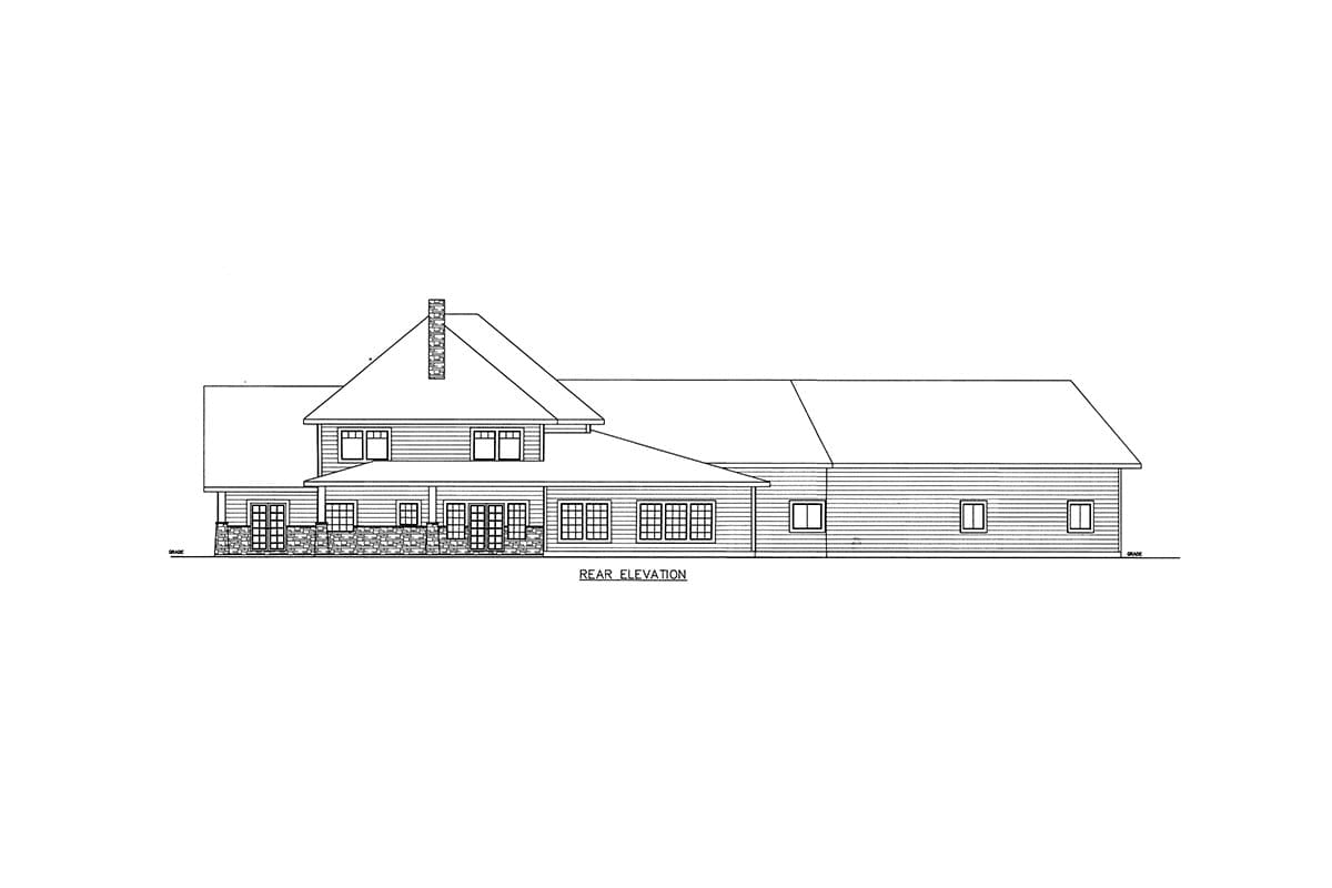 Plan 35499GH: House Plan Under 4800 Square Feet with Angled Garage and a Porte Cochere - Image #4 - Craftsman, Northwest