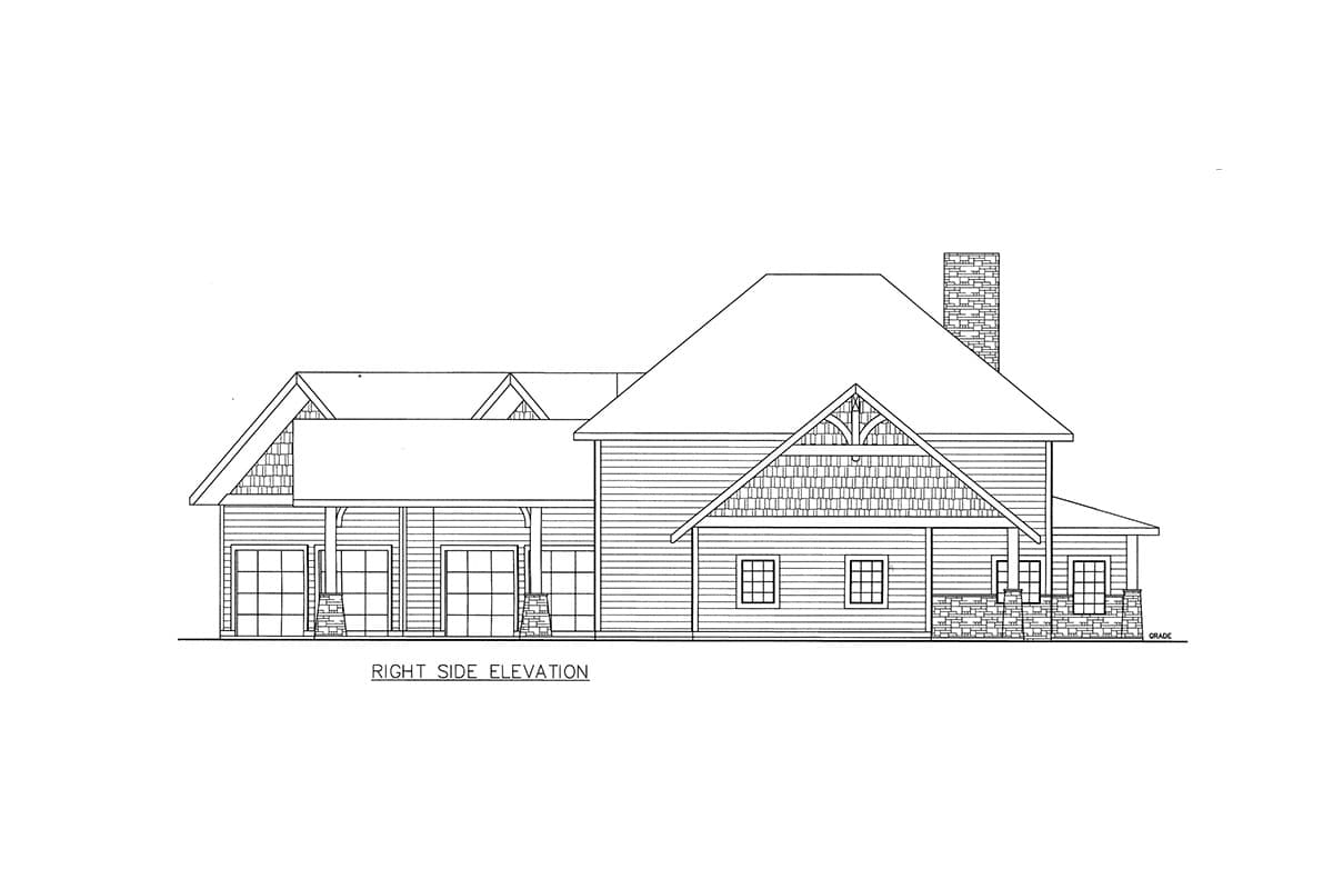 Plan 35499GH: House Plan Under 4800 Square Feet with Angled Garage and a Porte Cochere - Image #5 - Craftsman, Northwest