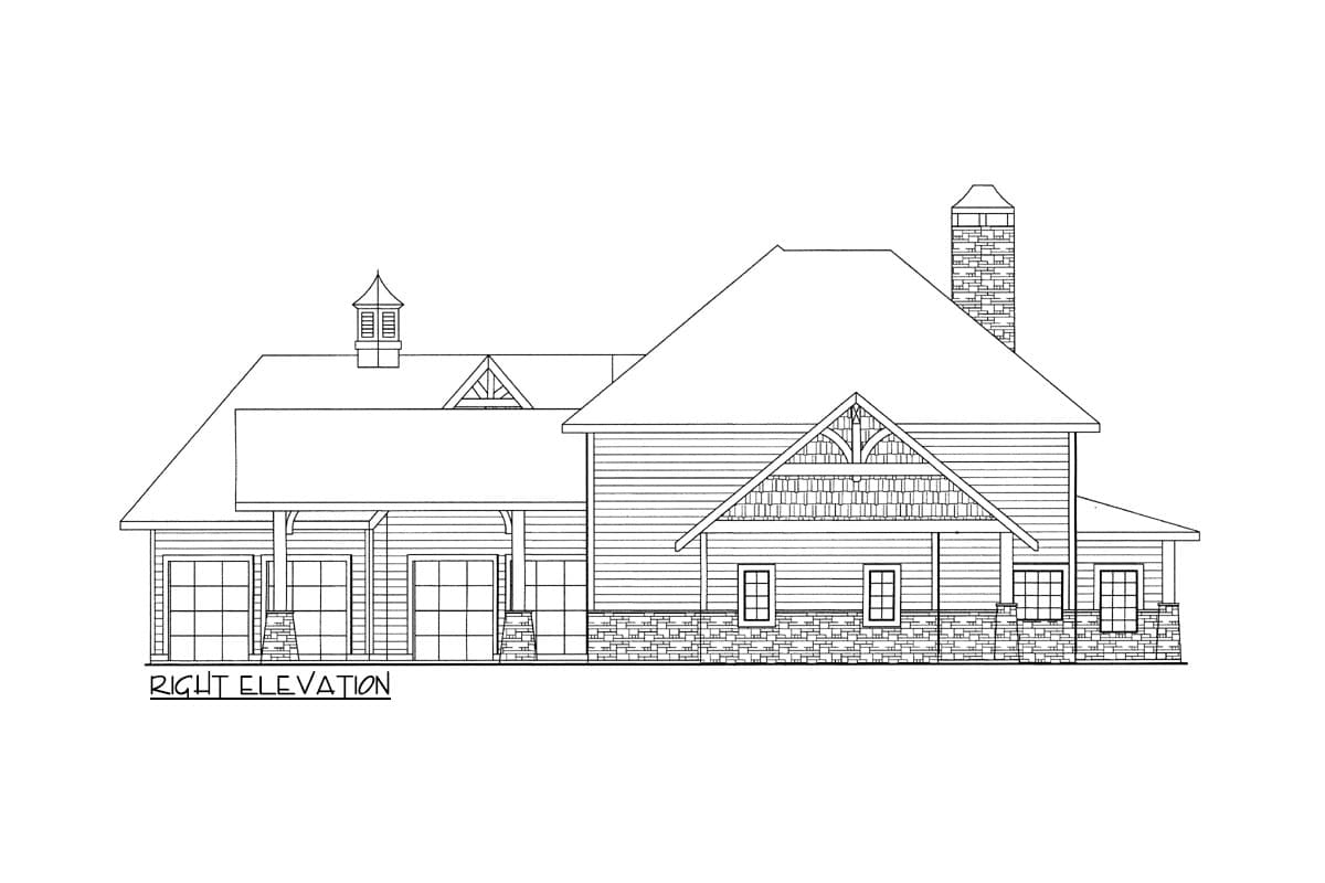 Plan 35500GH: 4200 Square Foot House Plan with Angled Garage and a Porte Cochere - Image #4 - Craftsman, Northwest
