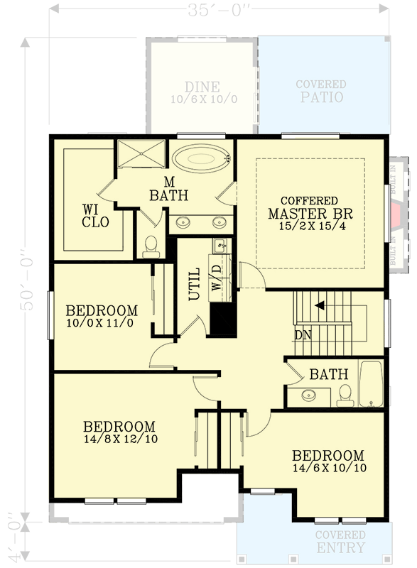 Plan 28122J: 4 Bed Board and Batten Craftsman House Plan Under 2400 Square Feet - Floor Plan - 2nd Floor - Country, Craftsman, New American, Northwest, Traditional