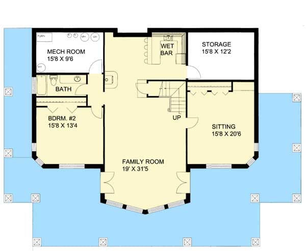 Plan 35508GH: Mountain House Plan with Finished Lower Level - 3871 Sq Ft - Floor Plan - Lower Level - Mountain, Northwest