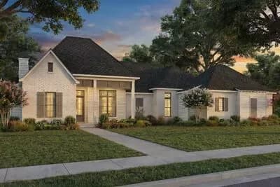 Country French House Plan Under 2600 Square Feet with 4 Bedrooms and an Outdoor Kitchen