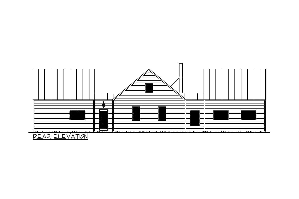 Plan 550016LAN: 1200 Square Foot Scandinavian-Style House Plan with Private Bedroom Wing - Image #4 - Contemporary, Mid Century Modern, Modern, Scandinavian