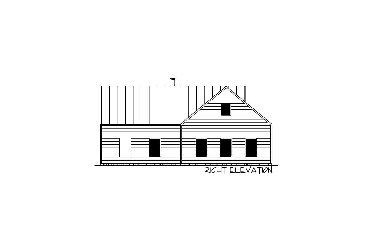 Plan 550016LAN: 1200 Square Foot Scandinavian-Style House Plan with Private Bedroom Wing - Image #5 - Contemporary, Mid Century Modern, Modern, Scandinavian