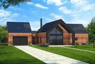 1200 Square Foot Scandinavian-Style House Plan with Private Bedroom Wing
