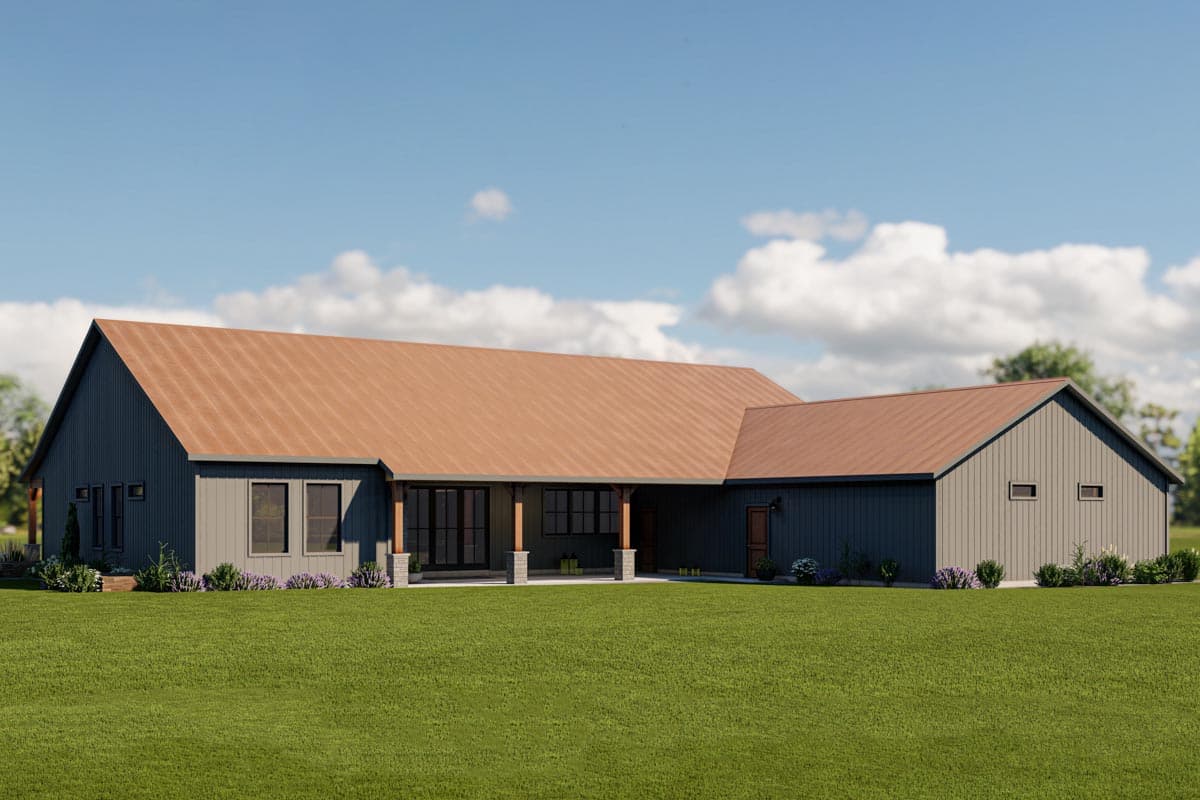 Plan 400018FTY: 4 Bed 2701 Square Foot Rustic Country Home Plan with Vaulted Family Room and Home Office - Image #8 - Country, Ranch, Rustic