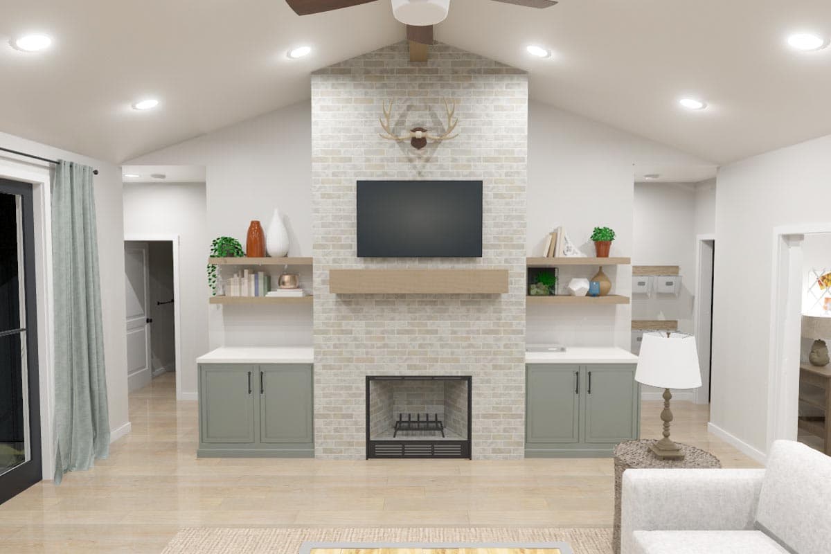 Plan 400018FTY: 4 Bed 2701 Square Foot Rustic Country Home Plan with Vaulted Family Room and Home Office - Image #11 - Country, Ranch, Rustic