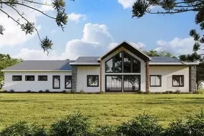 ADA Accessible 5-Bed Barndominium Style House Plan with RV Garage Bay