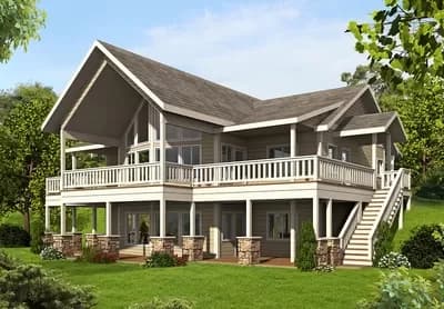 Mountain House Plan with Up To Four Bedrooms