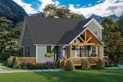1900 Square Foot Country House Plan with Two Master Suites and a Loft