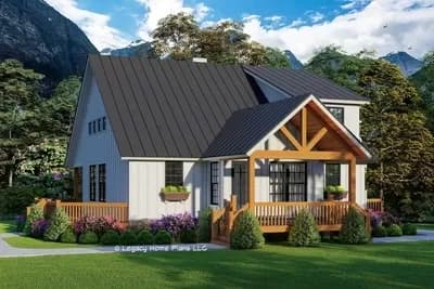 Country Home Plan with 3 Bedrooms and 1900 Square Feet of Heated Living Space