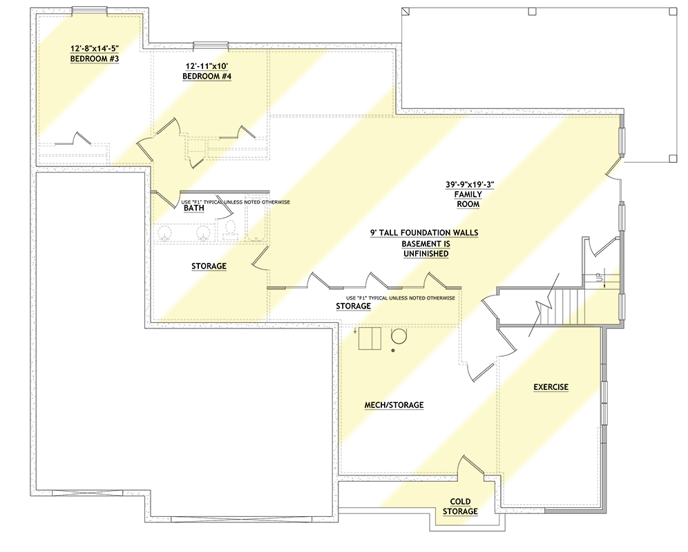 Plan 849015PGE: 2402 Square Foot 2-Bed Mountain Craftsman House Plan with Lower Level Expansion - Floor Plan - Unfinished Basement  - Craftsman, Mountain, New American, Traditional
