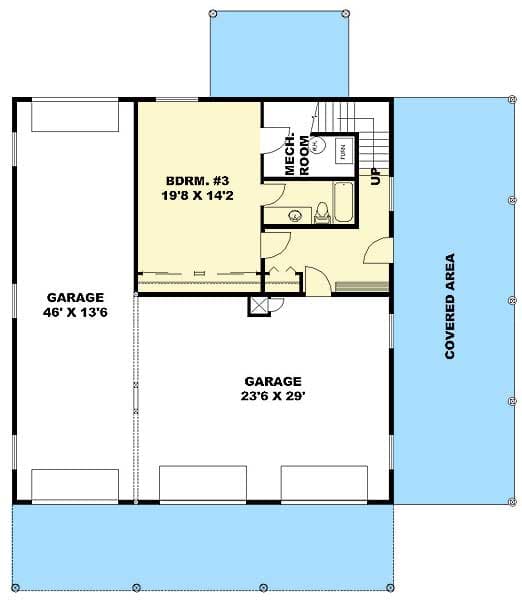 Plan 35513GH: Three Bedroom Carriage House or Mountain Home Plan - 2758 Sq Ft - Floor Plan - Basement - Mountain, Northwest, Rustic, Vacation
