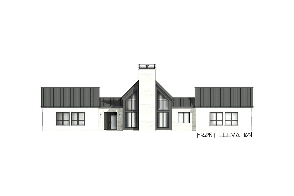 Plan 818078JSS: Symmetrical Scandinavian House Plan with Split Beds and Vaulted Living Spaces - Image #37 - Contemporary, Farmhouse, Modern, Modern Farmhouse, Scandinavian