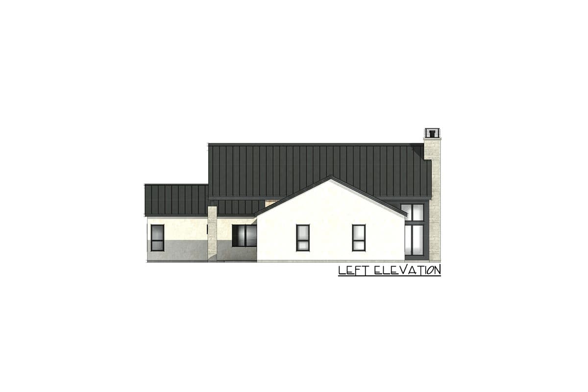 Plan 818078JSS: Symmetrical Scandinavian House Plan with Split Beds and Vaulted Living Spaces - Image #38 - Contemporary, Farmhouse, Modern, Modern Farmhouse, Scandinavian