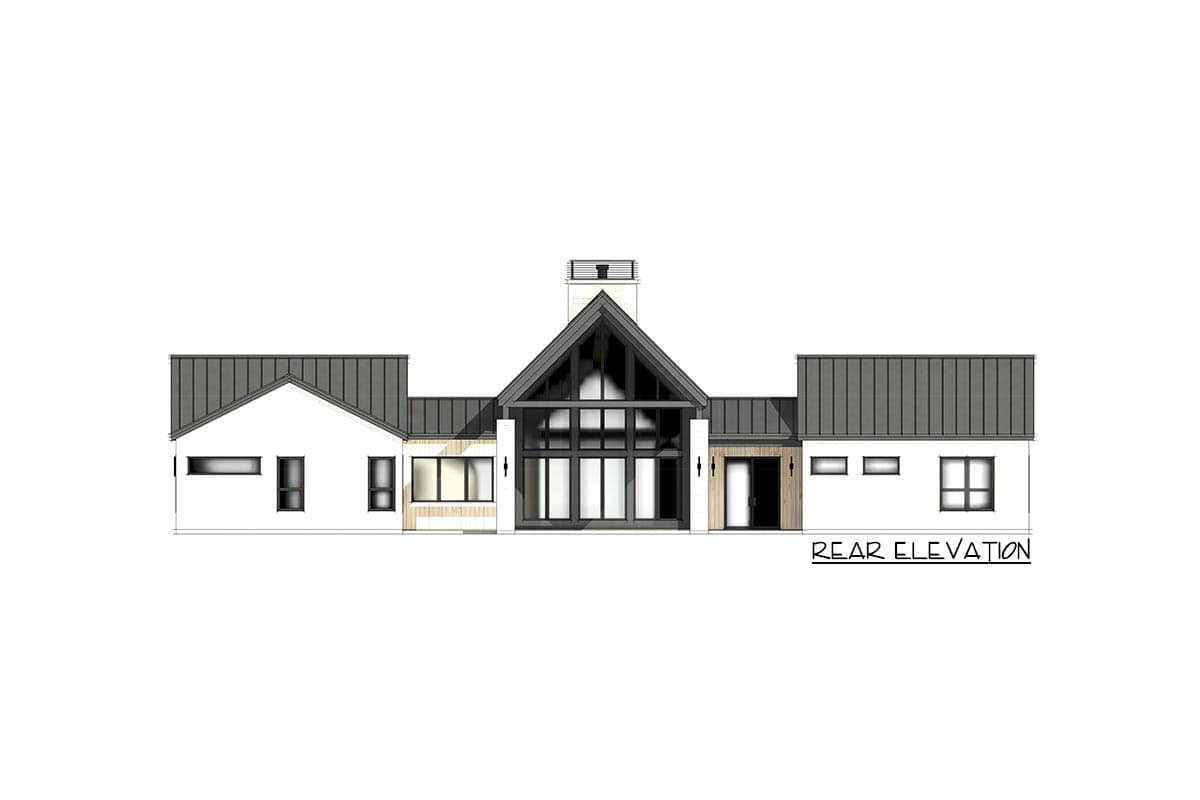 Plan 818078JSS: Symmetrical Scandinavian House Plan with Split Beds and Vaulted Living Spaces - Image #39 - Contemporary, Farmhouse, Modern, Modern Farmhouse, Scandinavian