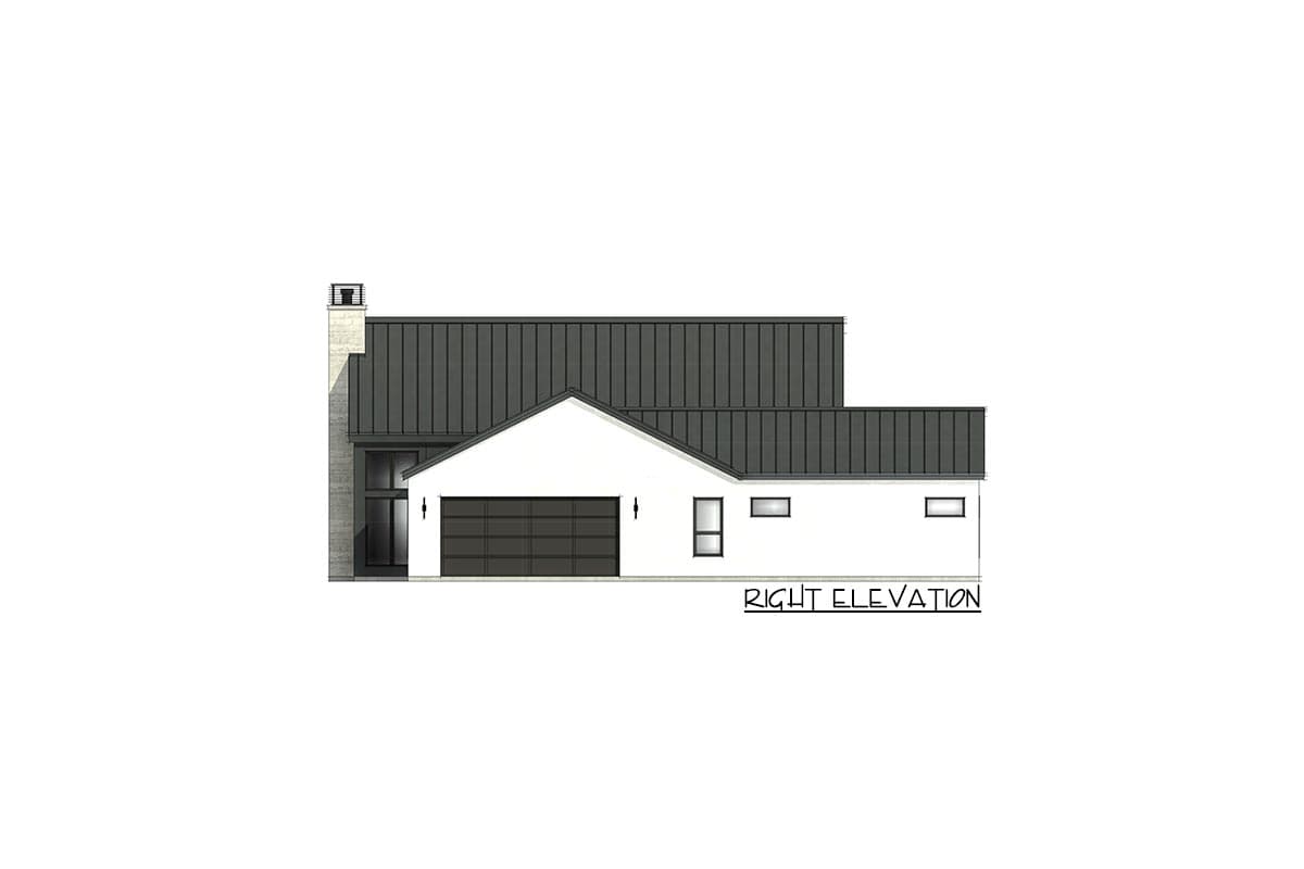 Plan 818078JSS: Symmetrical Scandinavian House Plan with Split Beds and Vaulted Living Spaces - Image #40 - Contemporary, Farmhouse, Modern, Modern Farmhouse, Scandinavian
