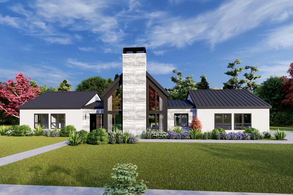 Plan 818078JSS: Symmetrical Scandinavian House Plan with Split Beds and Vaulted Living Spaces - Image #13 - Contemporary, Farmhouse, Modern, Modern Farmhouse, Scandinavian