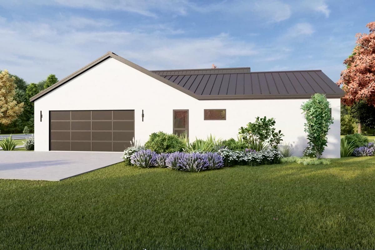 Plan 818078JSS: Symmetrical Scandinavian House Plan with Split Beds and Vaulted Living Spaces - Image #12 - Contemporary, Farmhouse, Modern, Modern Farmhouse, Scandinavian