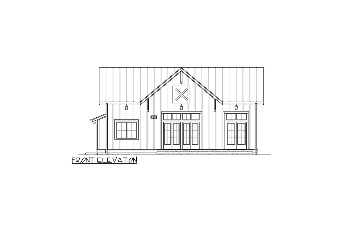 Plan 23386JD: 1200 Square Foot New American ADU with 2-Story Open Living Space Plus Loft - Image #18 - Cottage, Country, New American