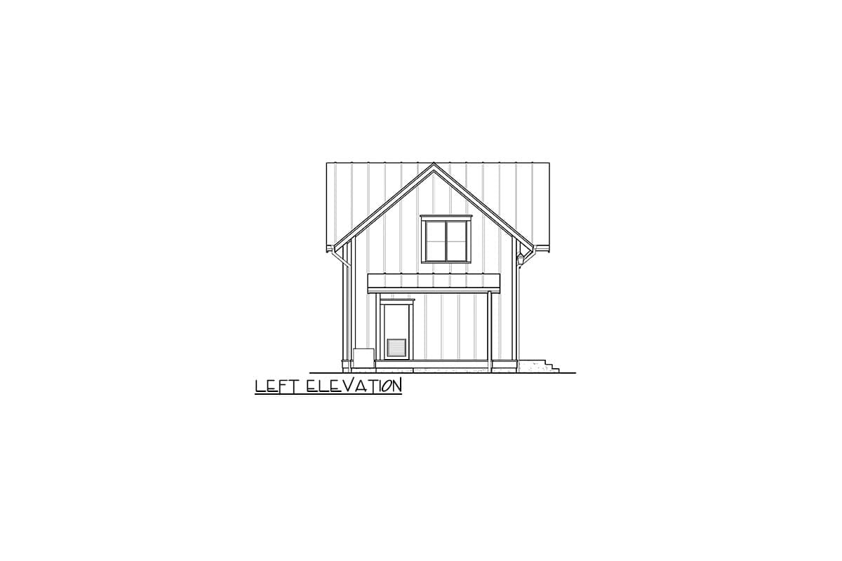 Plan 23386JD: 1200 Square Foot New American ADU with 2-Story Open Living Space Plus Loft - Image #19 - Cottage, Country, New American