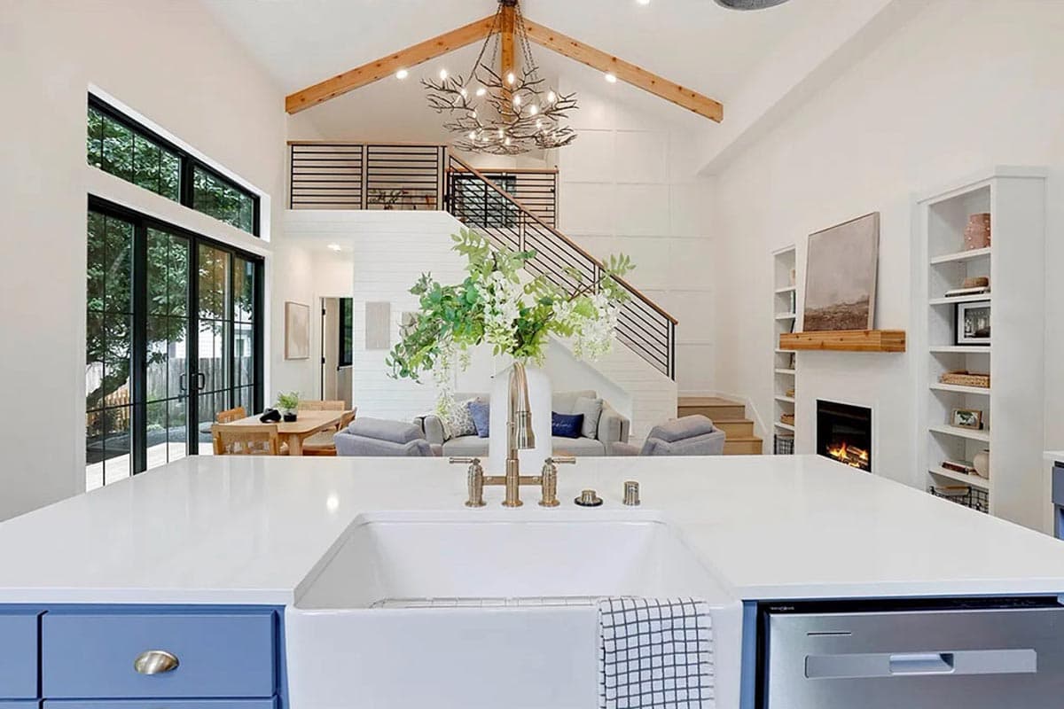 Plan 23386JD: 1200 Square Foot New American ADU with 2-Story Open Living Space Plus Loft - Image #11 - Cottage, Country, New American