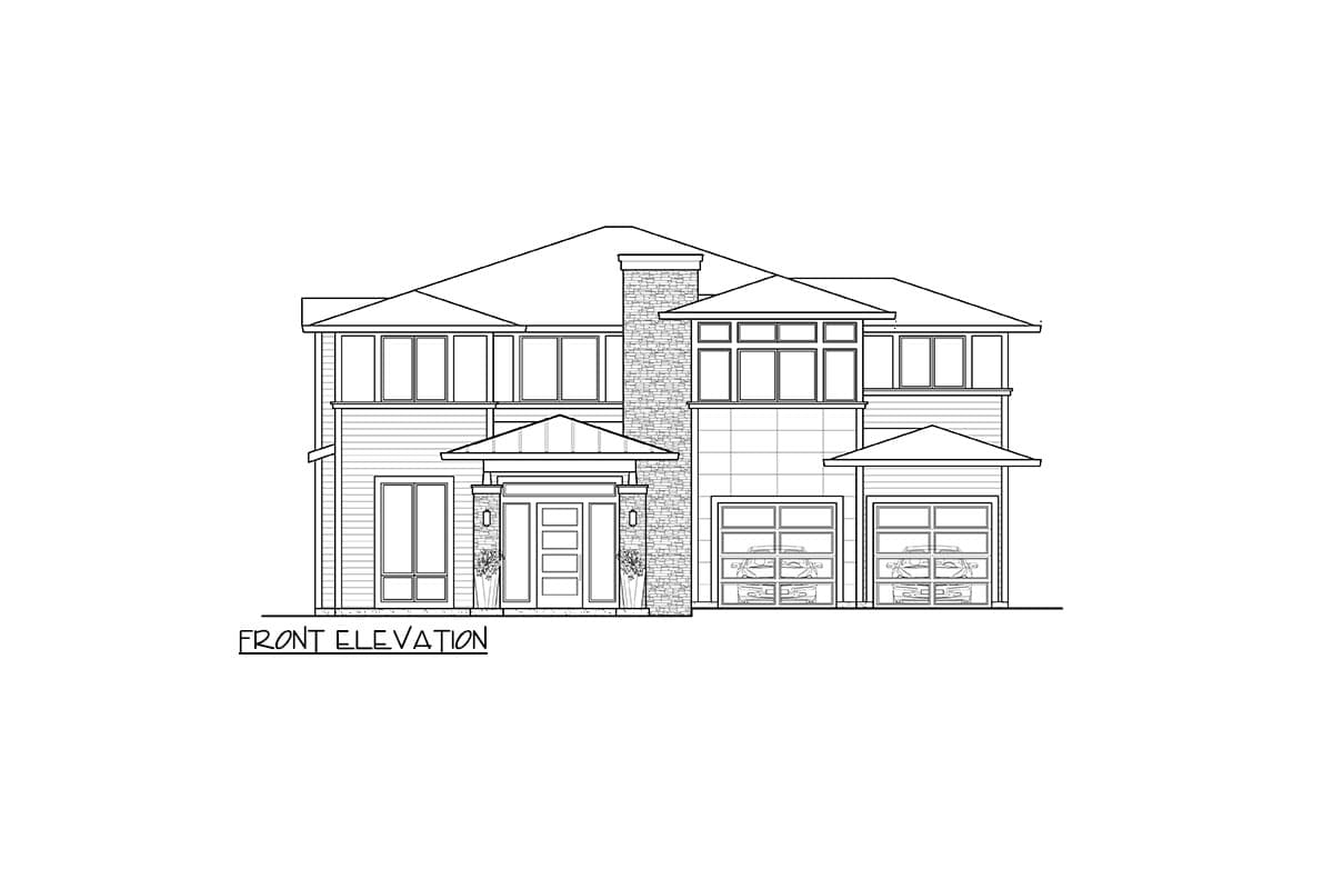 Plan 23938JD: 2-Story 4231 Square Foot Modern House Plan with Outdoor Living Room and Second Floor Deck - Image #22 - Contemporary, Northwest, Prairie