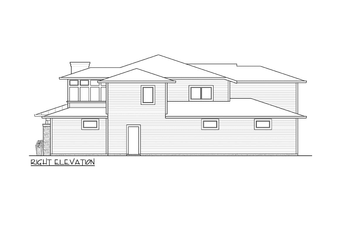 Plan 23938JD: 2-Story 4231 Square Foot Modern House Plan with Outdoor Living Room and Second Floor Deck - Image #25 - Contemporary, Northwest, Prairie