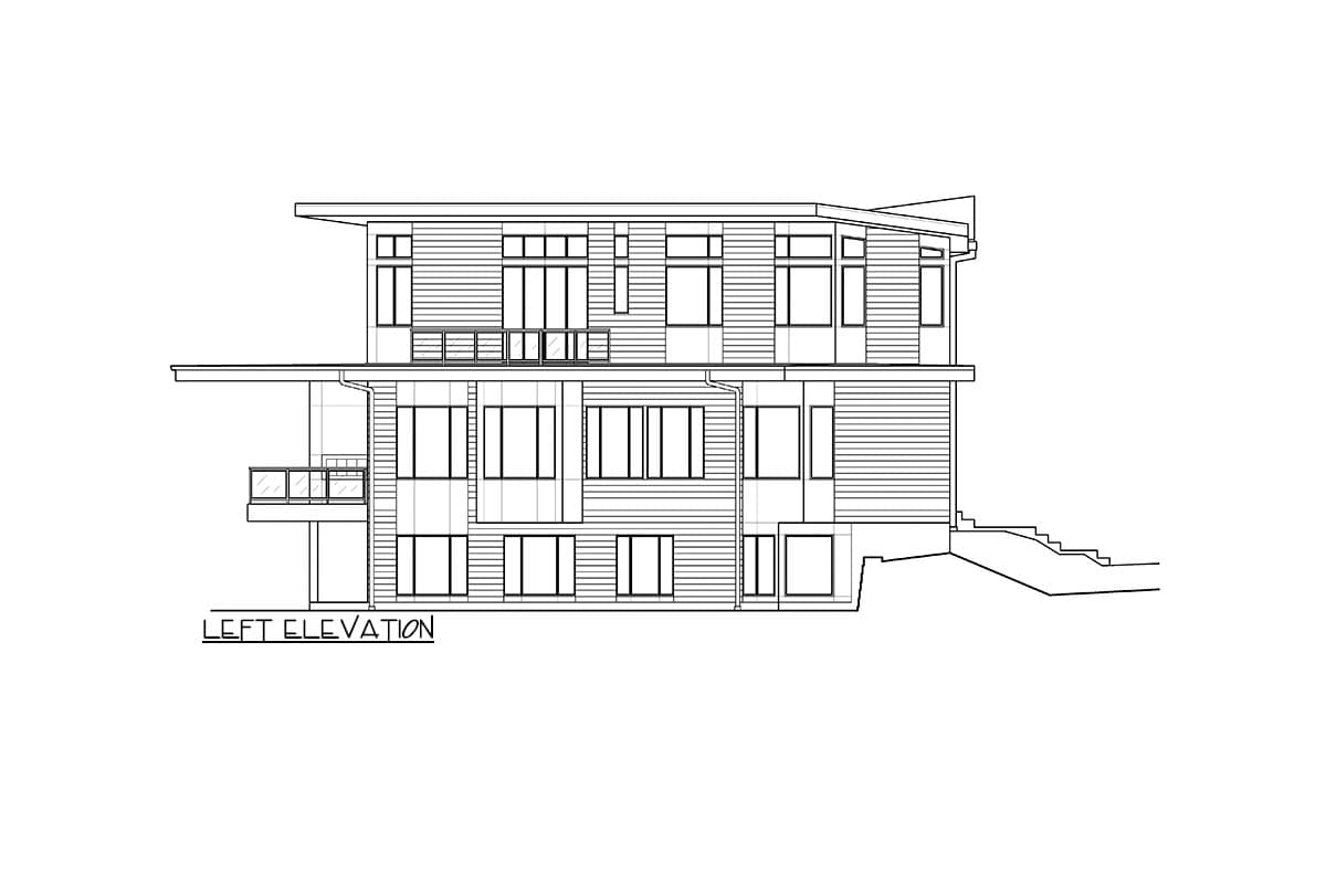 Plan 23940JD: 6 Bed Modern Home Plan for the Triangular Lot with Two Laundry Rooms  - Image #39 - Contemporary, Mid Century Modern, Modern, Northwest
