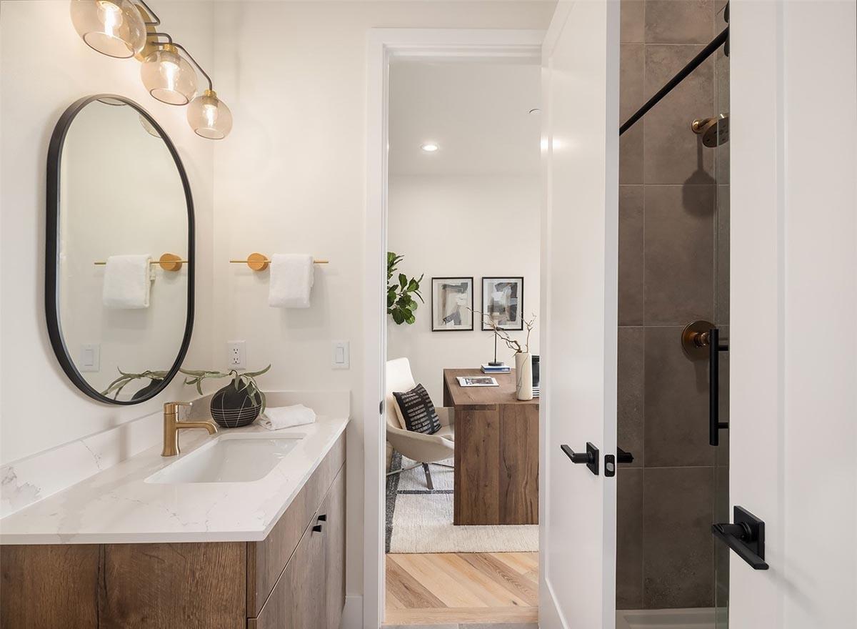 Plan 23940JD: 6 Bed Modern Home Plan for the Triangular Lot with Two Laundry Rooms  - Image #30 - Contemporary, Mid Century Modern, Modern, Northwest