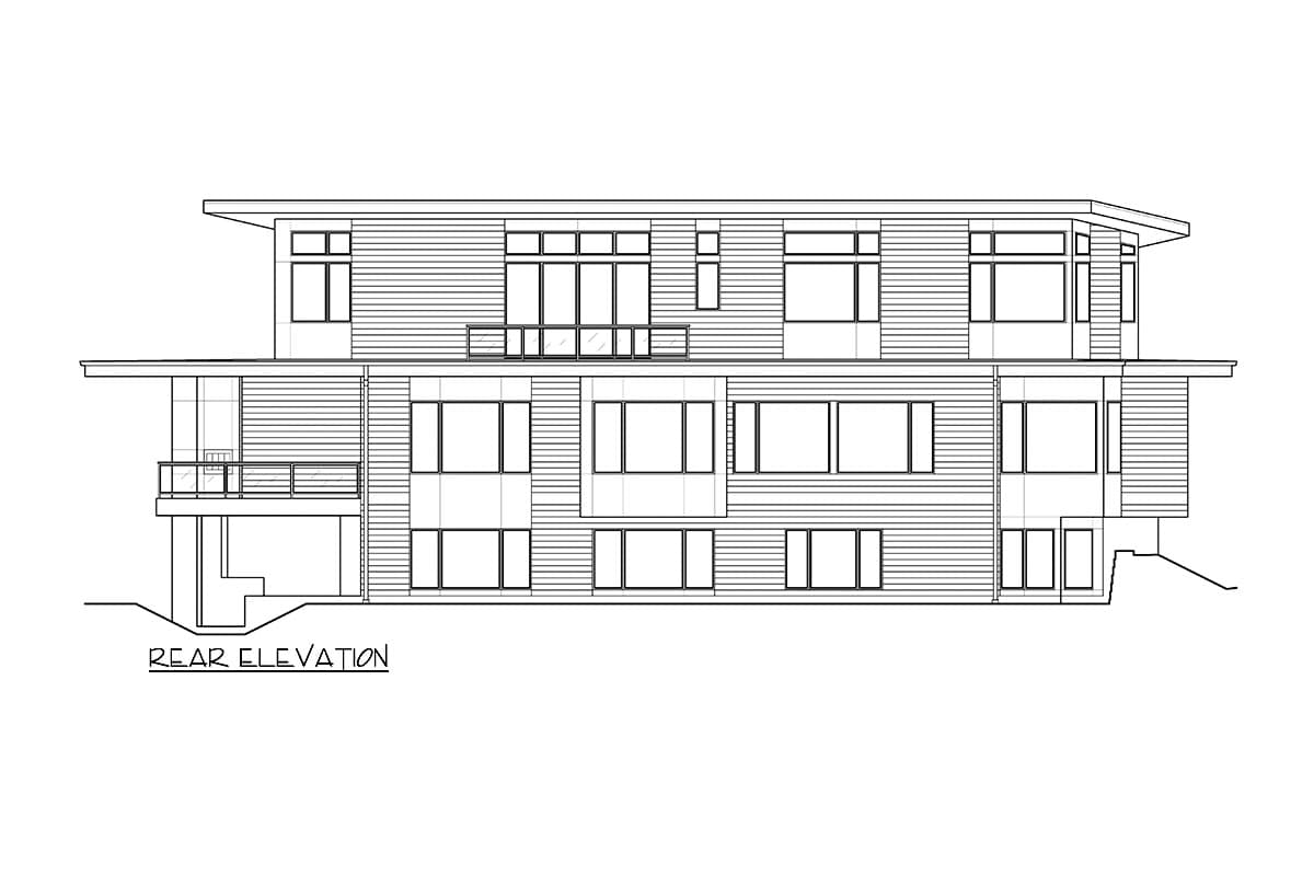 Plan 23940JD: 6 Bed Modern Home Plan for the Triangular Lot with Two Laundry Rooms  - Image #40 - Contemporary, Mid Century Modern, Modern, Northwest
