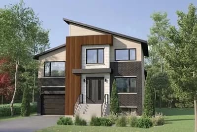 2 Story Modern Home Plan Under 1800 Sq Ft with Loft at Landing Above Garage