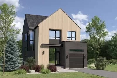 Contemporary 2 Story House Plan with Scandinavian Styling Under 1900 Square Feet