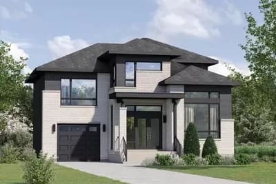 2-Story Modern Style Home Plan Under 2000 Sqaure Foot with 1-Car Garage