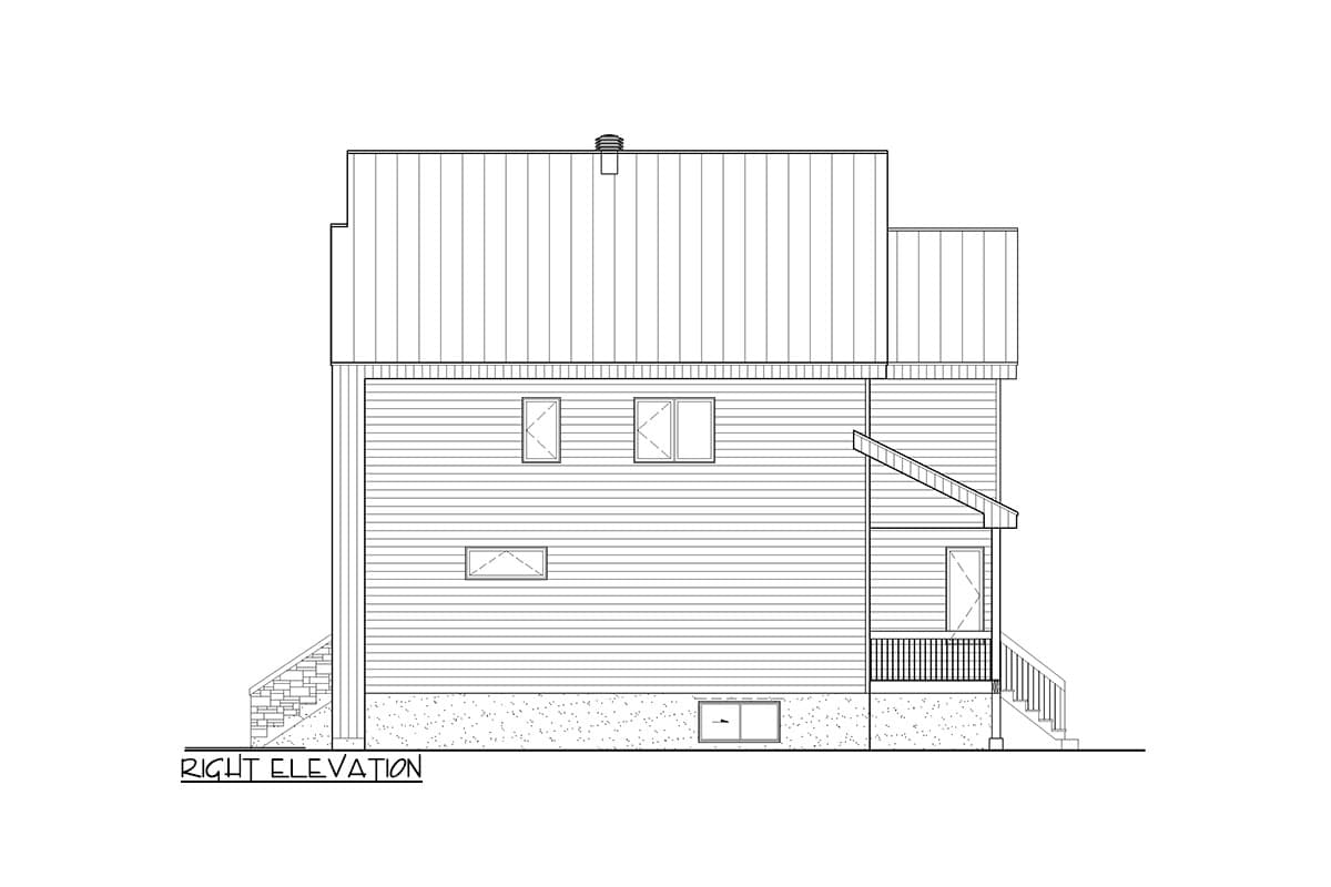 Plan 801138PM: Modern Scandinavian-Inspired 4 Bed House Plan Under 2100 Square Feet - Image #4 - Contemporary, Modern, Scandinavian