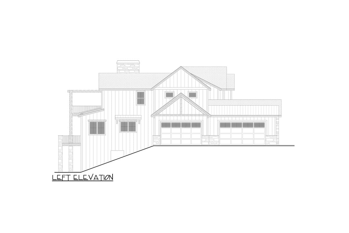 Plan 365046PED: 3700 Square Foot New American House Plan with Second Floor Master Suite with Deck - Image #22 - Craftsman, Mountain, New American