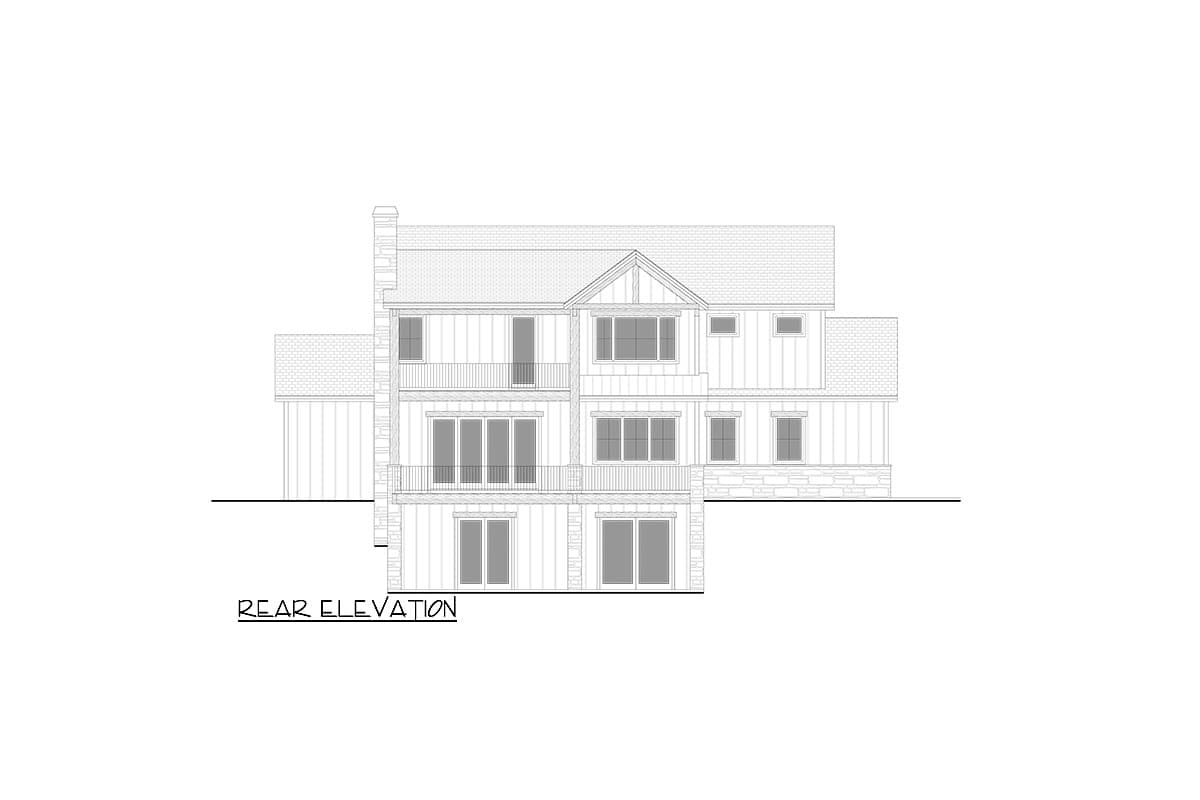 Plan 365046PED: 3700 Square Foot New American House Plan with Second Floor Master Suite with Deck - Image #23 - Craftsman, Mountain, New American