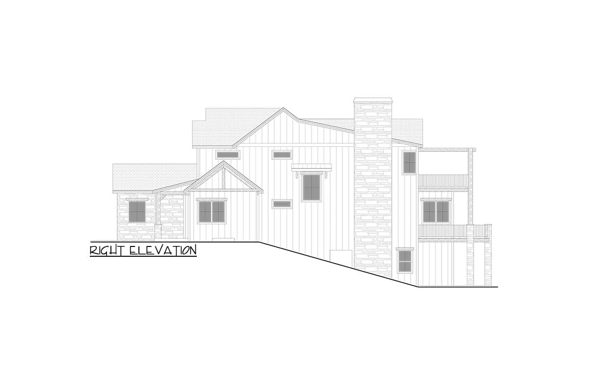 Plan 365046PED: 3700 Square Foot New American House Plan with Second Floor Master Suite with Deck - Image #24 - Craftsman, Mountain, New American