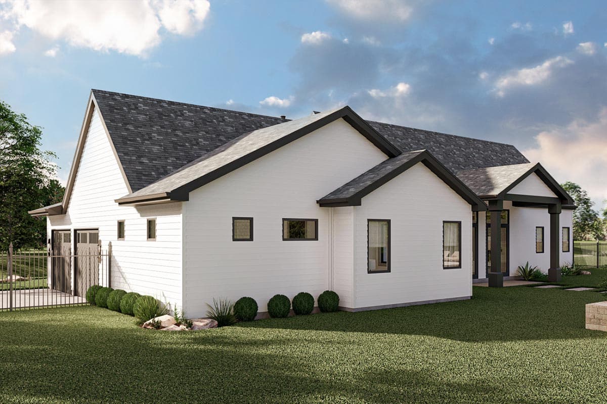 Plan 623279DJ: 3-Bed Modern Cottage Plan with Two Fireplaces and 2-Car Garage - 2028 Sq Ft - Image #6 - Cottage, Country, European, New American, Ranch, Transitional