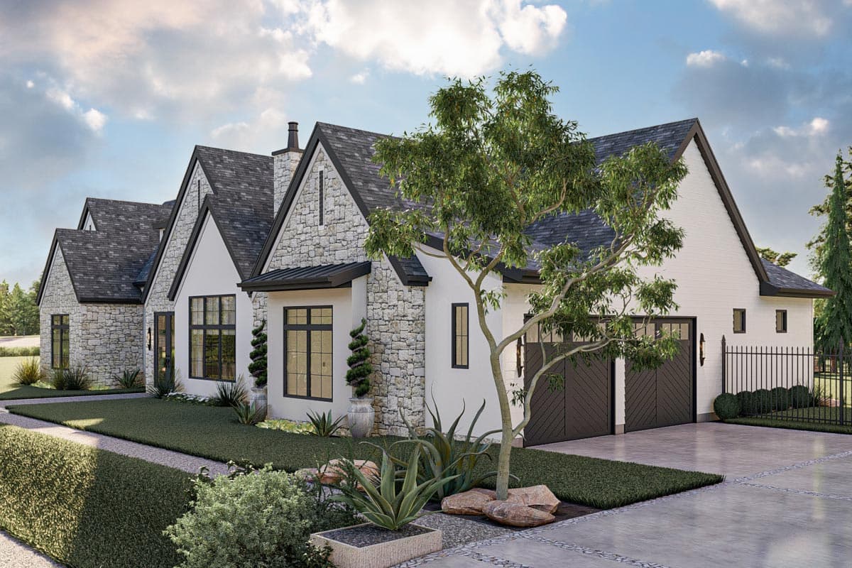 Plan 623279DJ: 3-Bed Modern Cottage Plan with Two Fireplaces and 2-Car Garage - 2028 Sq Ft - Image #8 - Cottage, Country, European, New American, Ranch, Transitional