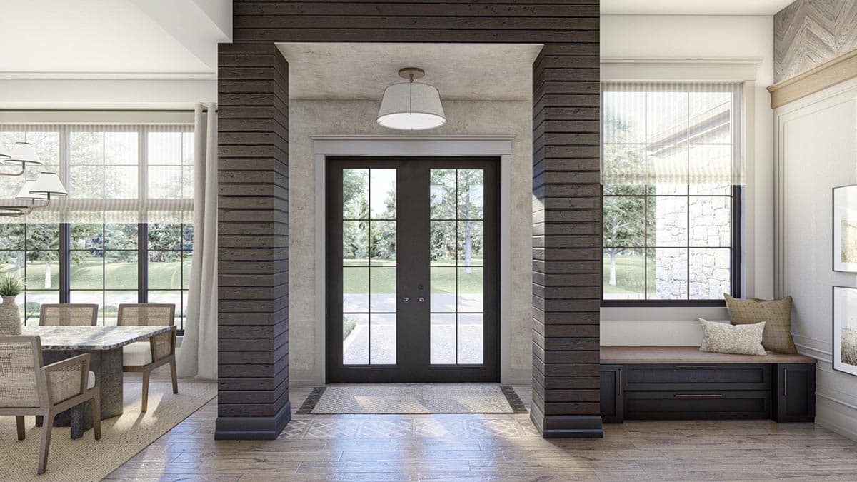 Plan 623279DJ: 3-Bed Modern Cottage Plan with Two Fireplaces and 2-Car Garage - 2028 Sq Ft - Image #9 - Cottage, Country, European, New American, Ranch, Transitional