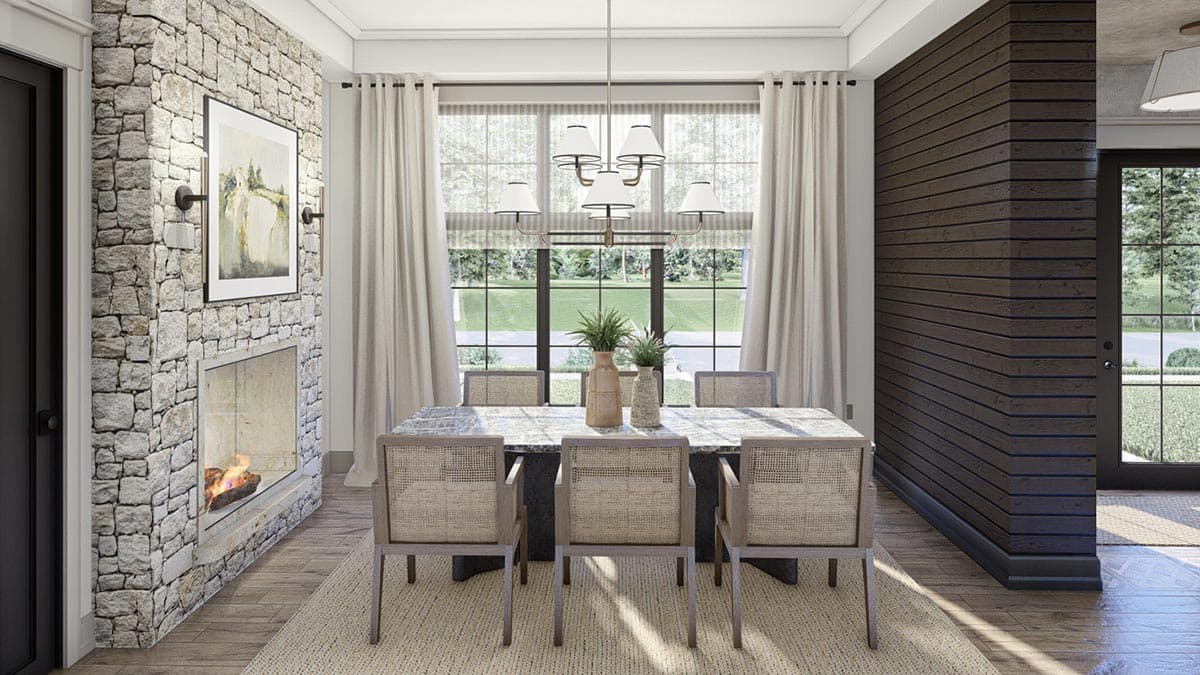 Plan 623279DJ: 3-Bed Modern Cottage Plan with Two Fireplaces and 2-Car Garage - 2028 Sq Ft - Image #10 - Cottage, Country, European, New American, Ranch, Transitional