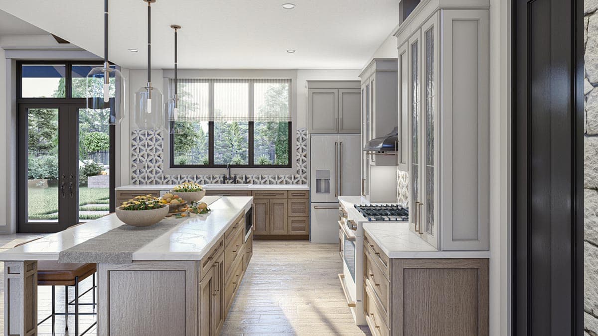 Plan 623279DJ: 3-Bed Modern Cottage Plan with Two Fireplaces and 2-Car Garage - 2028 Sq Ft - Image #15 - Cottage, Country, European, New American, Ranch, Transitional