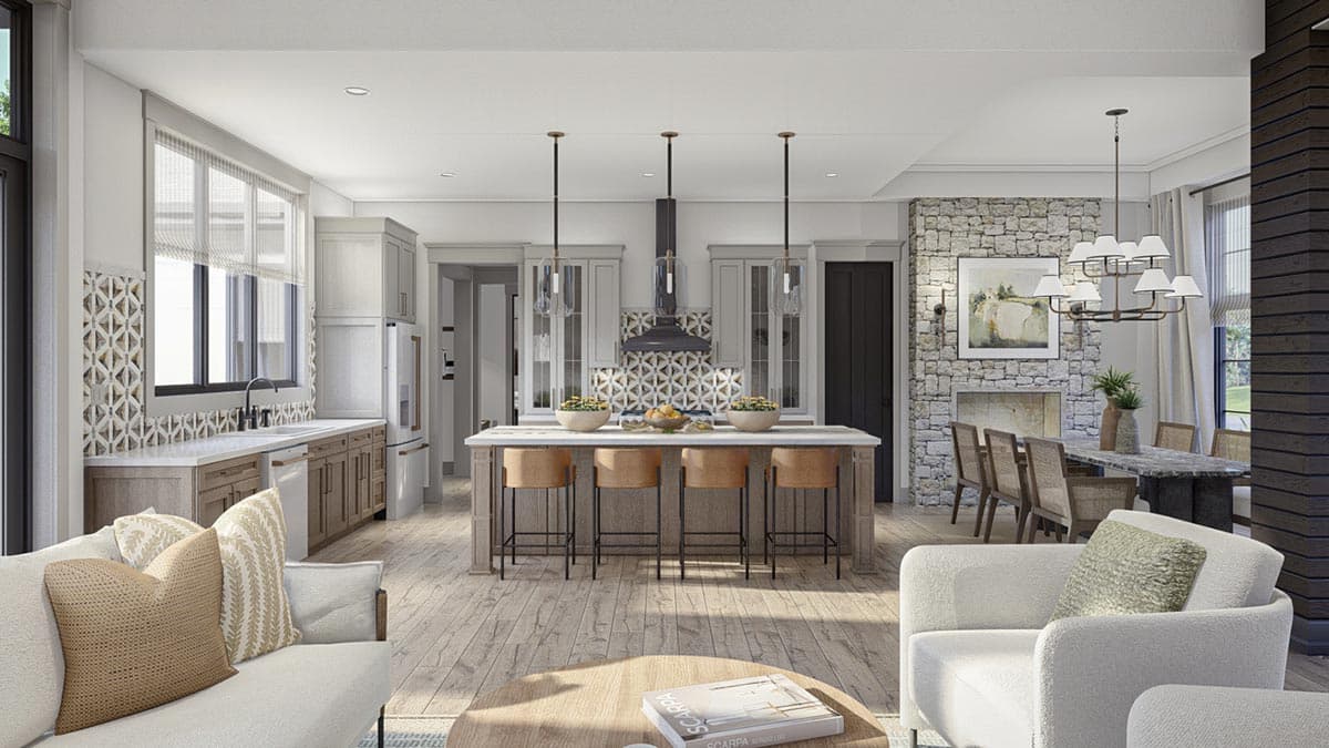 Plan 623279DJ: 3-Bed Modern Cottage Plan with Two Fireplaces and 2-Car Garage - 2028 Sq Ft - Image #16 - Cottage, Country, European, New American, Ranch, Transitional