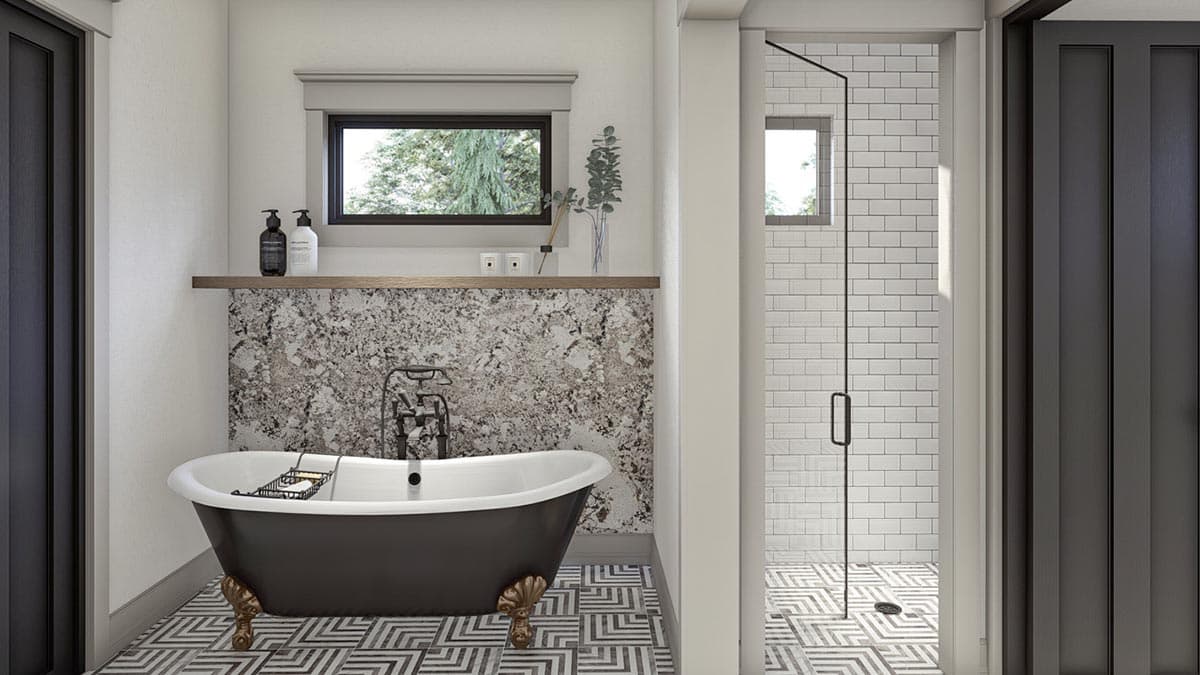 Plan 623279DJ: 3-Bed Modern Cottage Plan with Two Fireplaces and 2-Car Garage - 2028 Sq Ft - Image #20 - Cottage, Country, European, New American, Ranch, Transitional