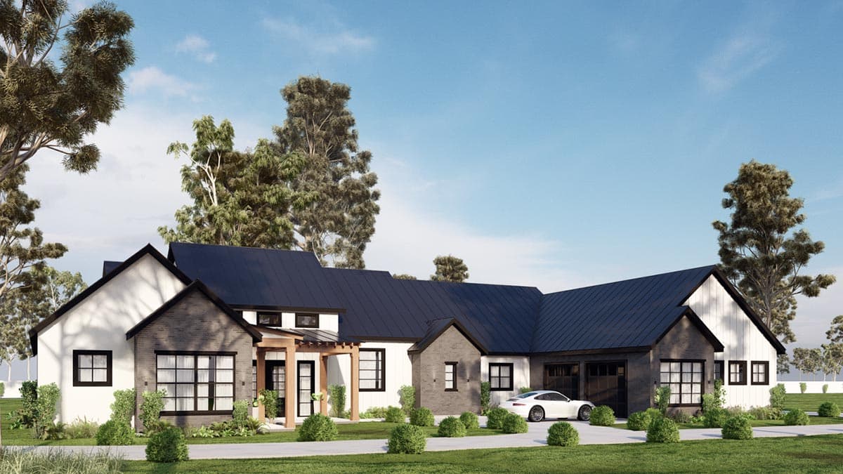 Plan 430088LY: 4251 Square Foot Modern Farmhouse with Guest Casita - Image #4 - Modern Farmhouse, New American, Transitional