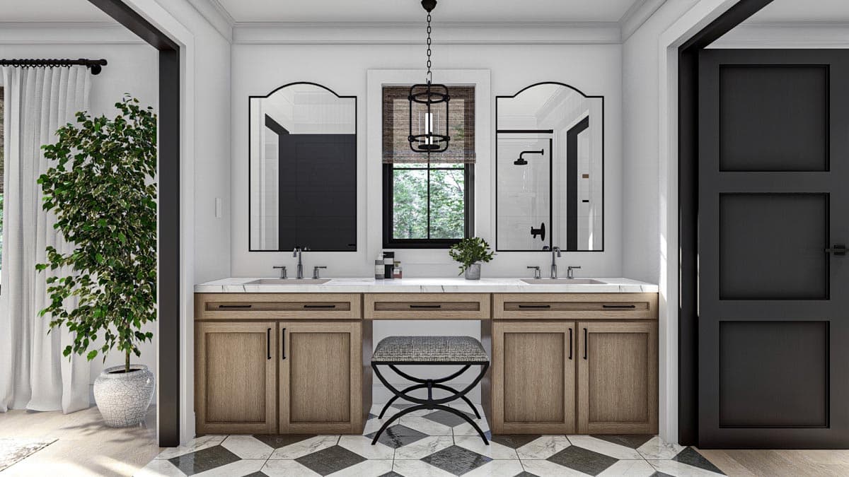 Plan 623280DJ: Modern Craftsman-Style Duplex House Plan with 3 Bed Units Under 1850 Square Feet - Image #9 - Craftsman, New American