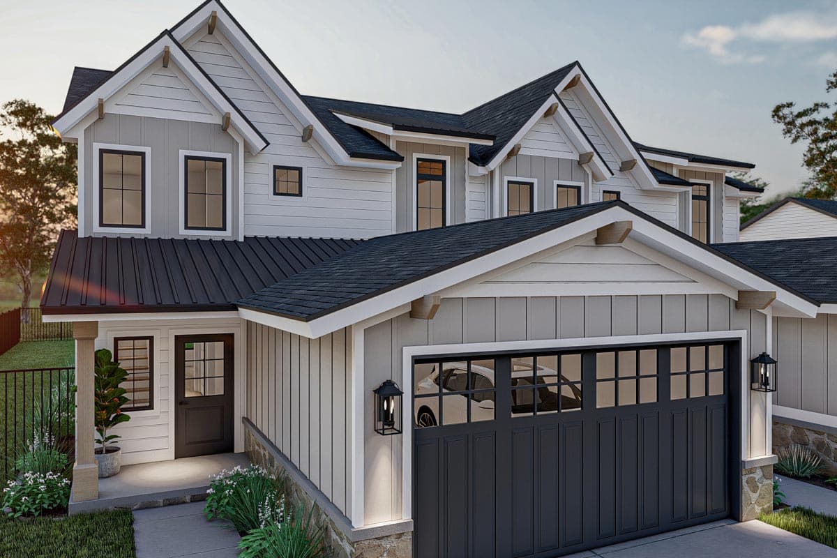 Plan 623280DJ: Modern Craftsman-Style Duplex House Plan with 3 Bed Units Under 1850 Square Feet - Image #11 - Craftsman, New American